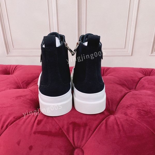 

2023r brand sneakers women shoes print check trainer platform trainers striped sneaker suede shoes, Black