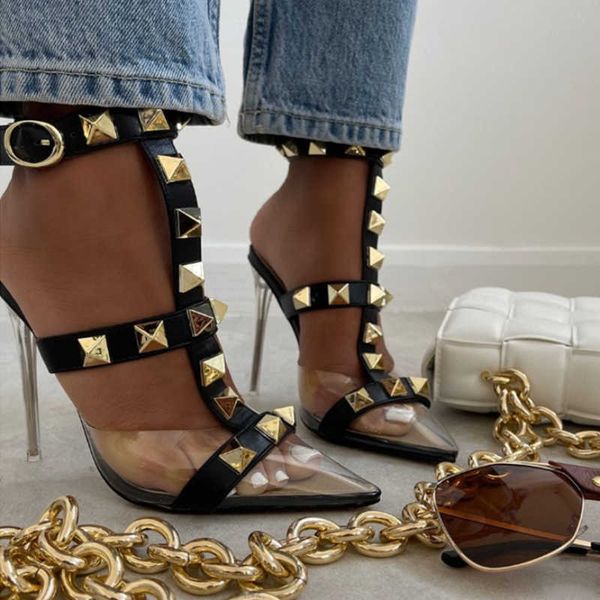 

sandals women shoes 115cm high heels women pumps party female sandals 2022 pointed toe sandals ladies summer footwear highheeled j230428, Black