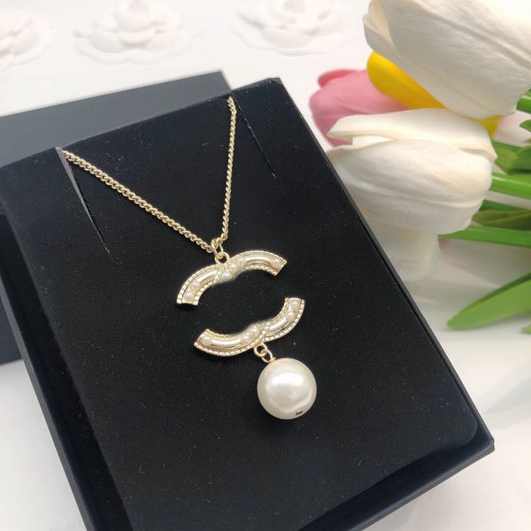 

designer c pendant necklaces gold necklace letter ccity fashion women jewelry metal crystal pearl cjeweler woman luxury gift 346546, Silver
