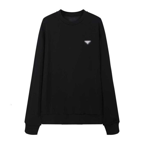 

Hoodies Men's Sweatshirts Correct version of P family's triangular metal elevation street round neck simple casual loose men's and women's long sleeved hoodie IX87, Black