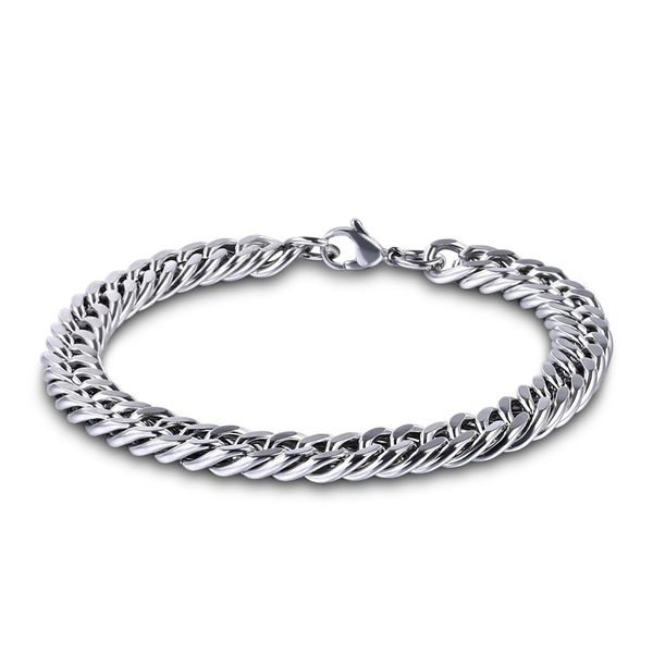 

hip hop men style stainless steel cuban link chain bracelet jewelry for gift, Black