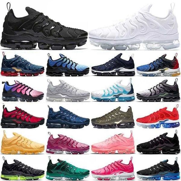 

tn new plus men women fashion designer running shoes black bubblegum neon olive pure platinum dark blue cool grey yolk cherry luxury brand s