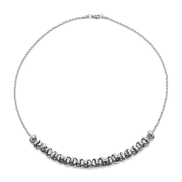 

european/american street hip-hop fried dough twists chain small cut titanium steel necklace simple charm jewelry for men/women, Silver