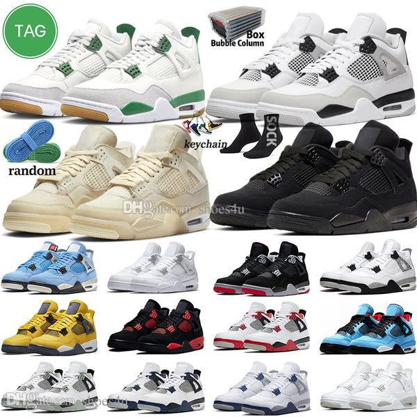 

new 4s mens basketball shoes for women alternate military black cat canvas white oreo midnight navy university blue sapphire pine green mili