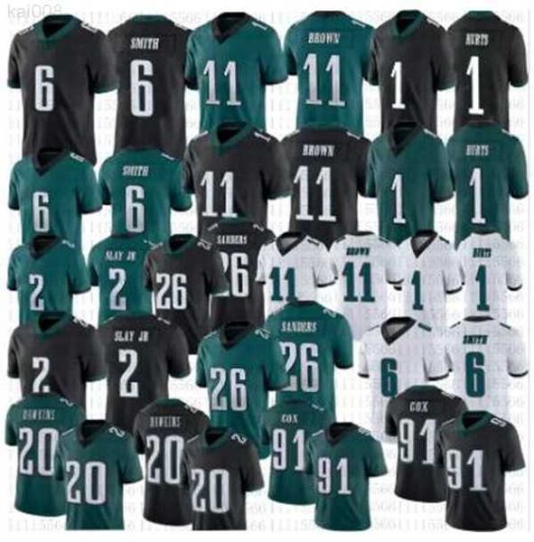 

football jersey philadelphia''eagles''92 reggie white 20 brian dawkins 6 devonta smith 1 jalen hurts 11 aj brown 62 jaso, Black;red