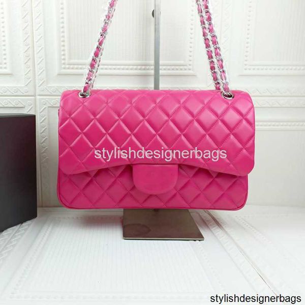 

2022ss f/w france womens classic double flap jumbo fuchsia bags gold/silver metal quilted hardware matelasse chain crossbody shoulder multi