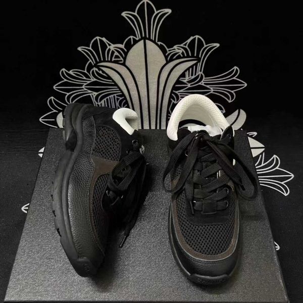 

7a luxury designer running shoes channel sneakers women lace-up sports shoe casual trainers classic sneaker woman ccity dfgvbv, Black