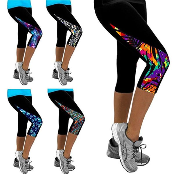 

women's pants capris women fashion triangle paneled slimming leggings 230428, Black;white
