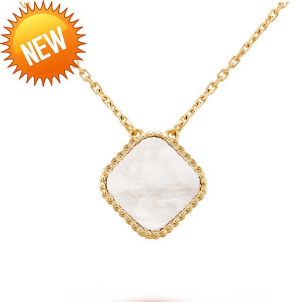 

white 18 k gold four leaf clover pendant necklace multicoloured french luxury brand v classic necklace fashion designer on women crime weddi, Silver