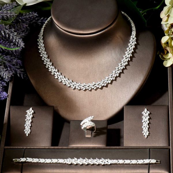 

Link, Chain AAA CZ African Necklace Earring Set Jewelry Set for Women Wedding Accessories Dubai Bridal Jewelry Set