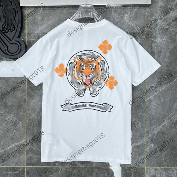 

fashion luxury men's t shirt brand tees men women sanskrit letter couple t-shirt sweatshirt horseshoe flower short sleeve polos cross, White