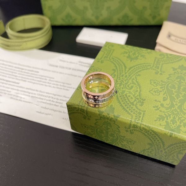

2023 fashion new ring designer luxury 18k gold hollowed out star love diamond gold silver rose gold no box