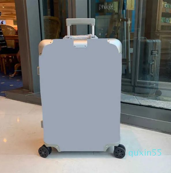 

suitcase Joint development designer Fashion bag Boarding box large capacity travel leisure holiday trolley case aluminum magnesium alloy, Blue