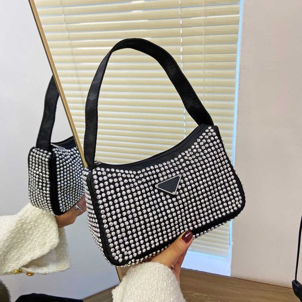 

2023 new rhinestone underarm bag simple rhinestone bag messenger bag