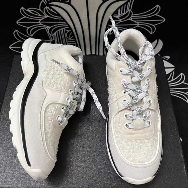 

2023 7a new luxury designer running shoes channel sneakers women lace-up sports shoe casual trainers classic sneaker woman ccity dfgvbv, Black