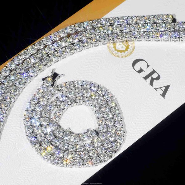 

wg019a factory non-fading in stock gra 925 silver vvs moissanite tennis chain 3mm 4mm 5mm 6mm necklace bracelet men fine jewelry