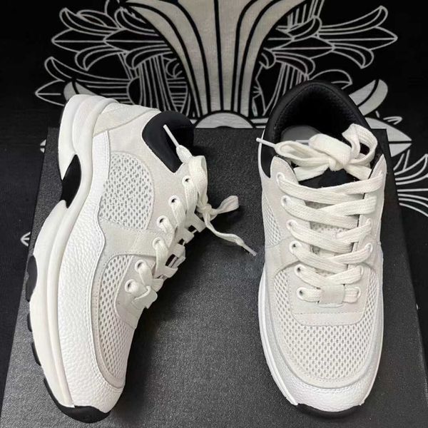 

2023 7a new luxury designer running shoes channel sneakers women lace-up sports shoe casual trainers classic sneaker woman ccity ghhgfgd, Black