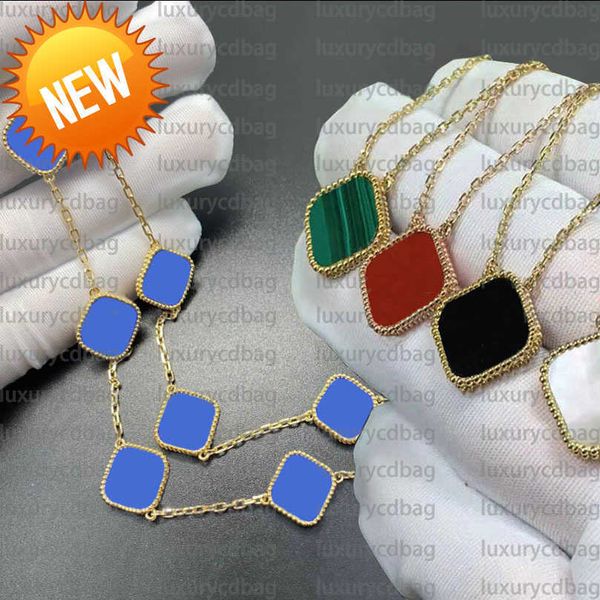

designer jewelry classic 4 four leaf clover pendant necklaces mother of pearl stainless steel plated gold 18k for women girl mother's d, Silver