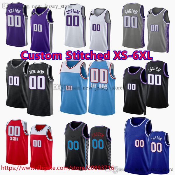 

custom stitched xs-6xl basketball jersey de'aaron 5 fox 13 keegan murray 0 malik monk 10 domantas sabonis 15 davion mitchell 9 kevin hu, Black;red