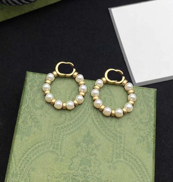 

2023 hoop earrings charm earrings women double letter eardrop girl pendant studs for girl friends mother party date gift, Golden;silver