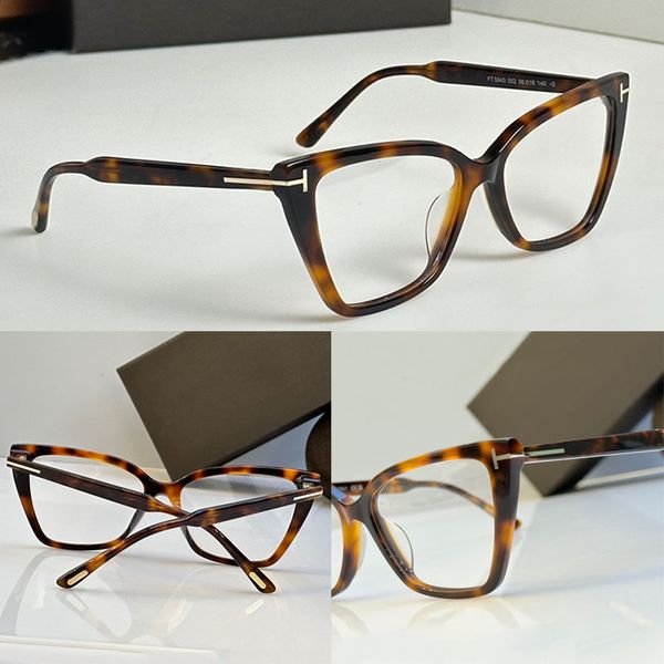 

Cats eye rectangular optical frame eyewear frame with T-shaped pattern acetate transparent tone frame path legs FT5843 anti blue light transparent eyeglasses