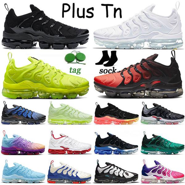 

2023 designer tn plus running shoes man women triple white black laser blue volt glow oreo breathable sneakers trainers outdoor sports size