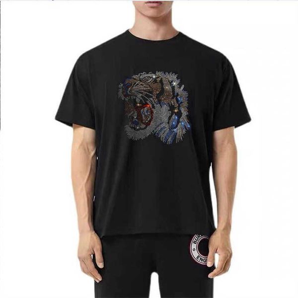 

summer leisure diamond trend fashion short sleeve men's t-shirt special, White;black