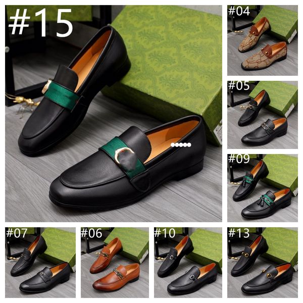 

2022 design luxury shoe gradine color wingtip formal shoes men pointed toe casual wedding party liesure dress loafers big size 38-45, Black