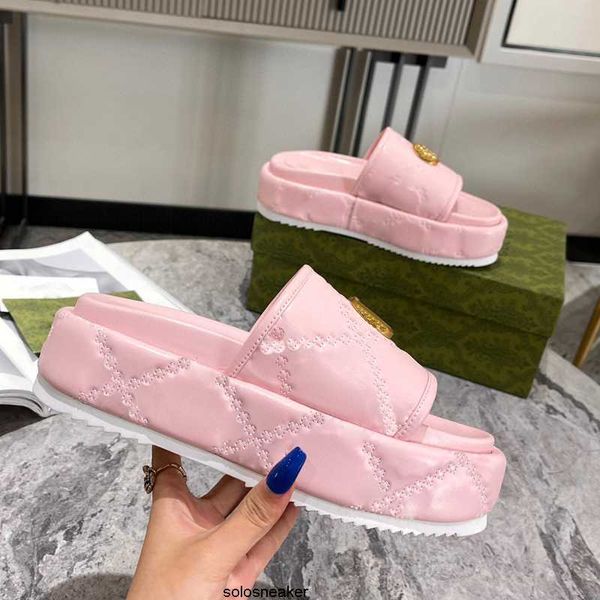 

womens ggs''gg embroidered sandals on leather fashion 60mm canvas designer slides genuine slip slippers platform girls sandals wit, Black