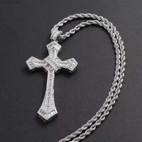 

hip hop custom pendant necklace silver 925 iced out vvs moissanite diamond cuban link chain