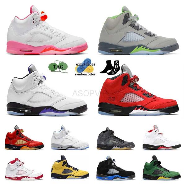 

jumpman 5 v men basketball shoes 5s aqua unc anthracite dark concord green bean raging red stealth fire wings ice sports sneakers