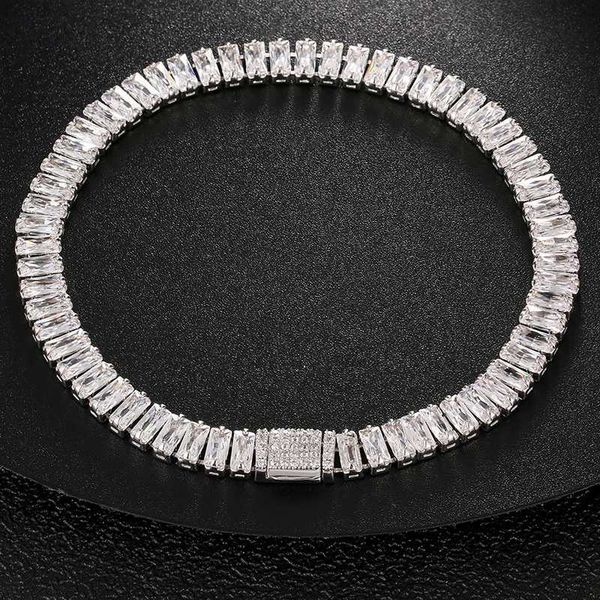 

drop shipping joyas fashion jewelry new design iecd out 6mm baguette zircon tennis bracelet, Golden;silver