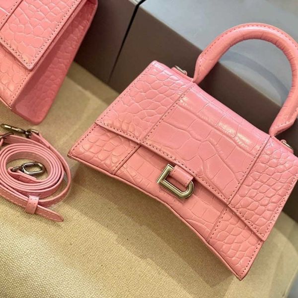 

2023 new 5a hourglass bag fashion cowhide handbag one shoulder crossbody bag women's crocodile pattern light luxury tidal genuine leath