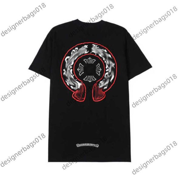 

fashion women's luxury t shirt brand tees men women sanskrit letter sweatshirts short sleeve horseshoe designer couple t-shirts cross, White