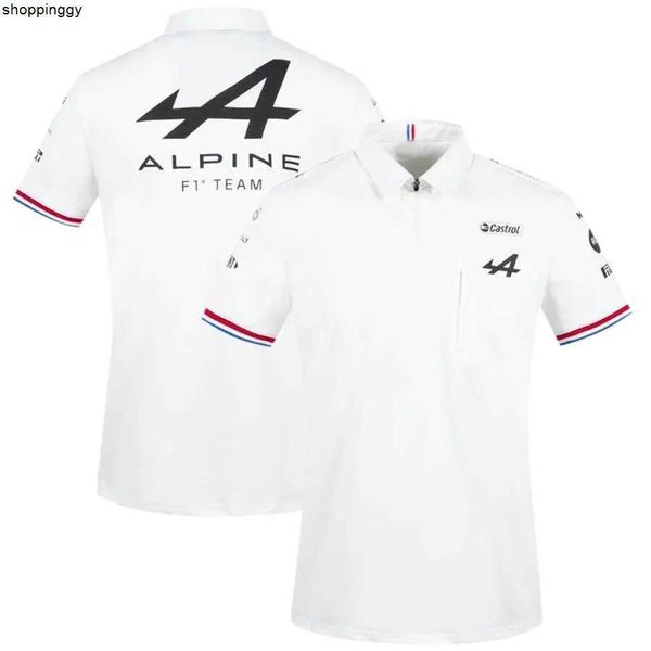 

men's t-shirts motorcycle apparel motorsport alpine f1 team aracing t-shirt white black breathable teamline short sleeve shirt car fan