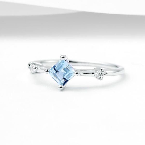 

925 silver plated sapphire ring with side stones copper material cubic zircon diamond ring wedding ring