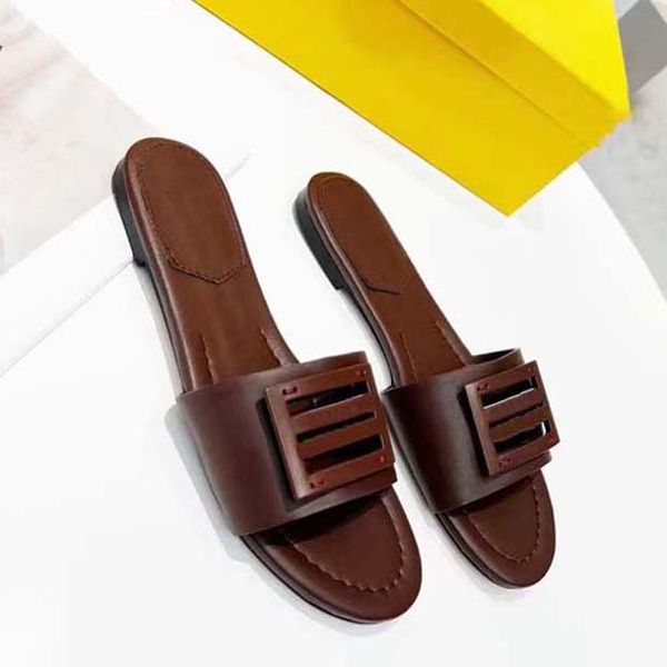 

new designer women sandals designer letter slippers fashion casual sheepskin flat casual shoes size 35-42 with box, Black