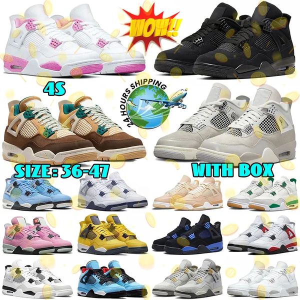 

4s basketball shoes for women men Jumpman 4 trainers platform Black cat Military Thunder White Oreo Pine Green Designer sports sneakers free shipping shoes, Color #9
