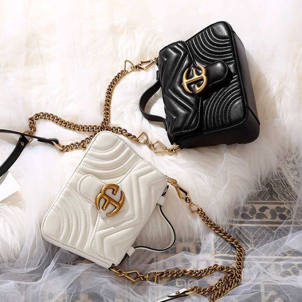 

women's bag new simple cowhide wavy sling single shoulder messenger bag women's portable small square bag