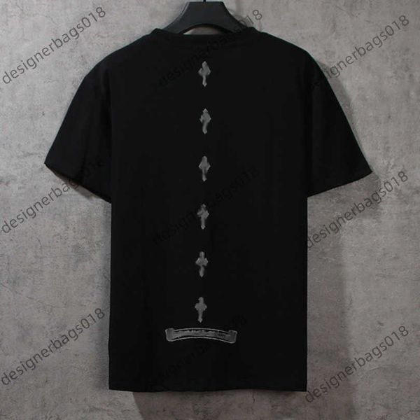 

fashion men's luxury t shirt brand tees men women sanskrit letter couple t-shirt sweatshirt horseshoe flower short sleeve polos cross, White