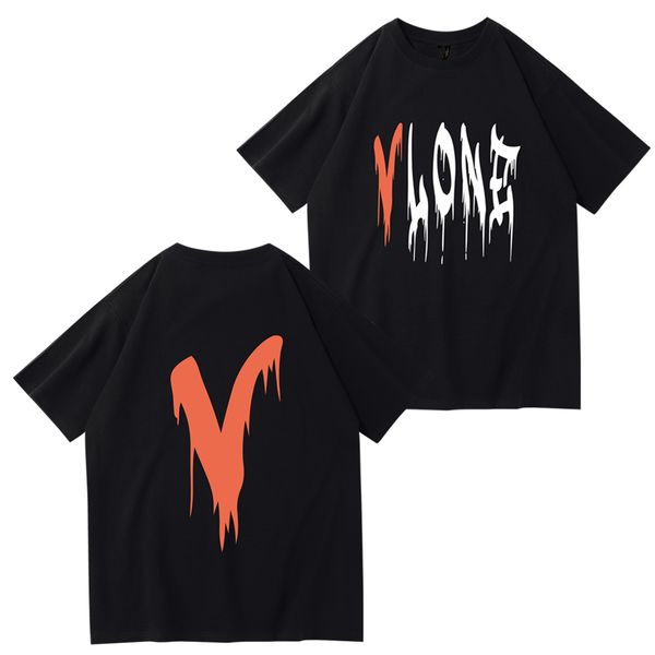 

vlone t shirt vlones fog pop smoke short sleeve loose round neck junior student t-shirt ins high limited large v tshits, White;black