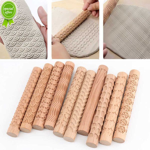 

Wooden Print Rolling Beech Carving Flowers Home Use Fondant Baking Cookie Mold Wholesale, Multicolor