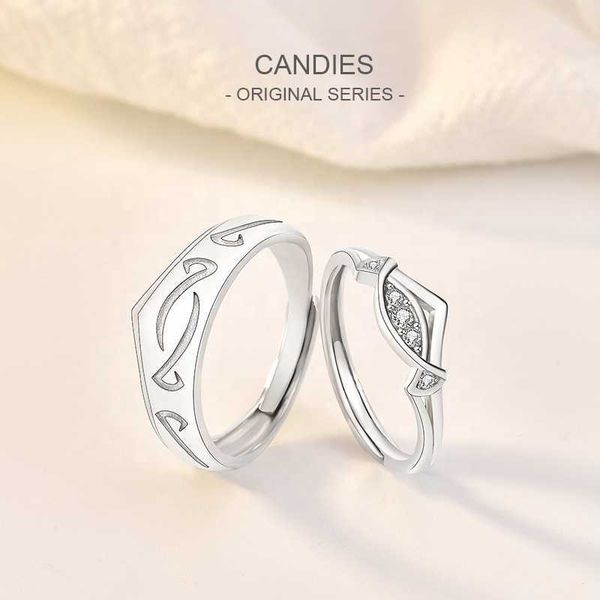 

wedding rings trendy couple pledge love token ring sets candy kingdom engraved wedding ring for women&men finger rings, Slivery;golden