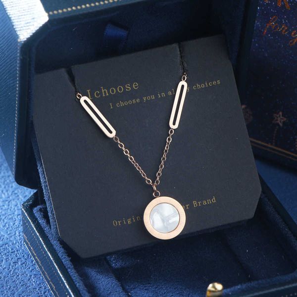 

roman necklace women's 2023 new small and luxury 18k gold collar sweater chain steel does not fade, Silver