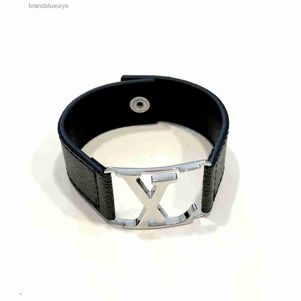 

designer bracelets charm bracelets jewelry silver black leather bracelets men charm bracelet for women wide hand strap brown flower pattern, Golden;silver
