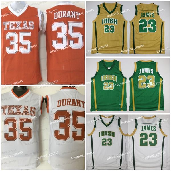 

st. vincent mary high school irish jersey #23 james basketball texas longhorns #35 kevin durant ncaa orange green mens jerseys stitched shir, Black