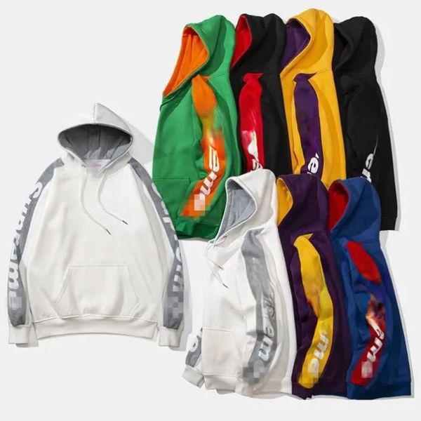 

hoodie hip hop street apparel men's and women's arm letter printing men's hoodie fashion fleece hoodie and sweatshirt, Black