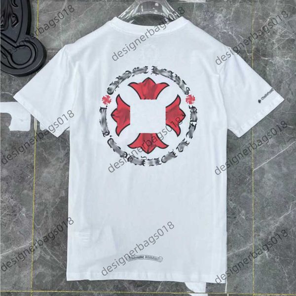 

luxury fashion men's t shirt brand tees men women sanskrit letter couple t-shirt sweatshirt horseshoe flower short sleeve polos cross, White