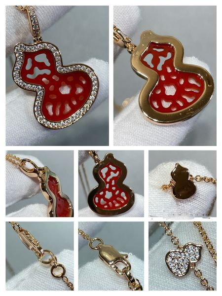 

2023 fashion new necklace designer luxury lace red agate gourd necklace elegant and simple no box, Silver