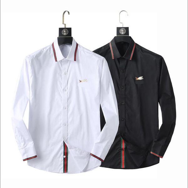 

luxurys desingers men's dress business casual shirt sleeve stripe slim masculine social fashion plaid -4xl, White;black